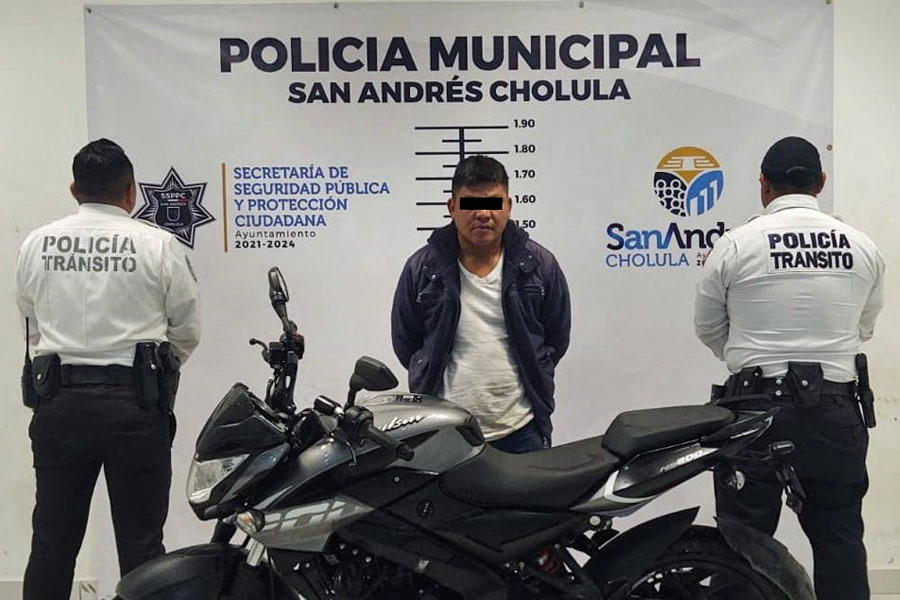 Recuperó policía de San Andrés Cholula moto robada