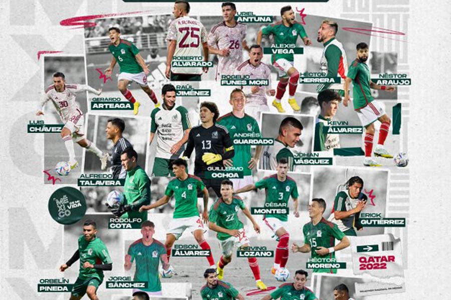 Dio a conocer México su lista de convocados para Qatar 2022