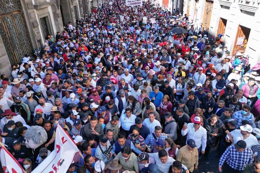 Celebró Barbosa participación en marcha de apoyo a la 4T