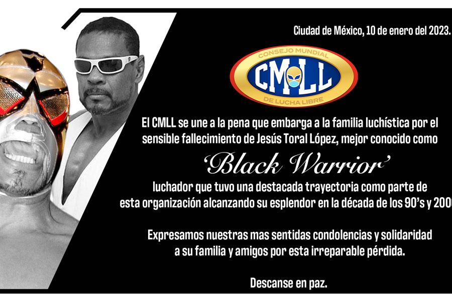 Murió el destacado luchador de la CMLL Black Warrior