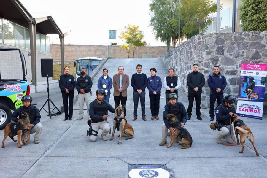 Se suman 10 caninos a la policía municipal de Puebla