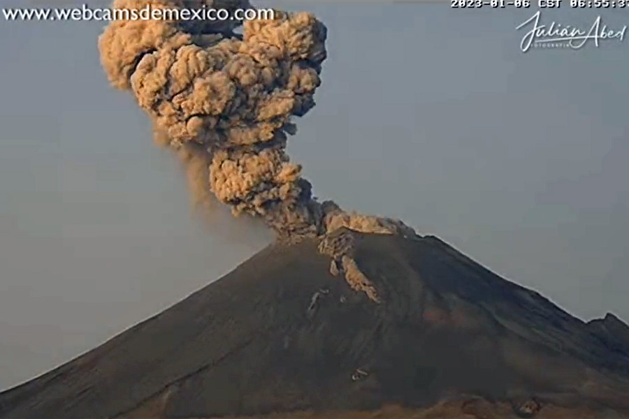 Registró volcán Popocatépetl 3 explosiones