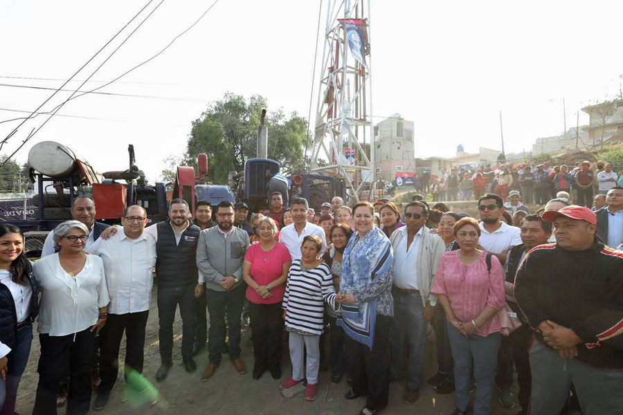 Supervisó Eduardo Rivera construcción de pozo en Caleras