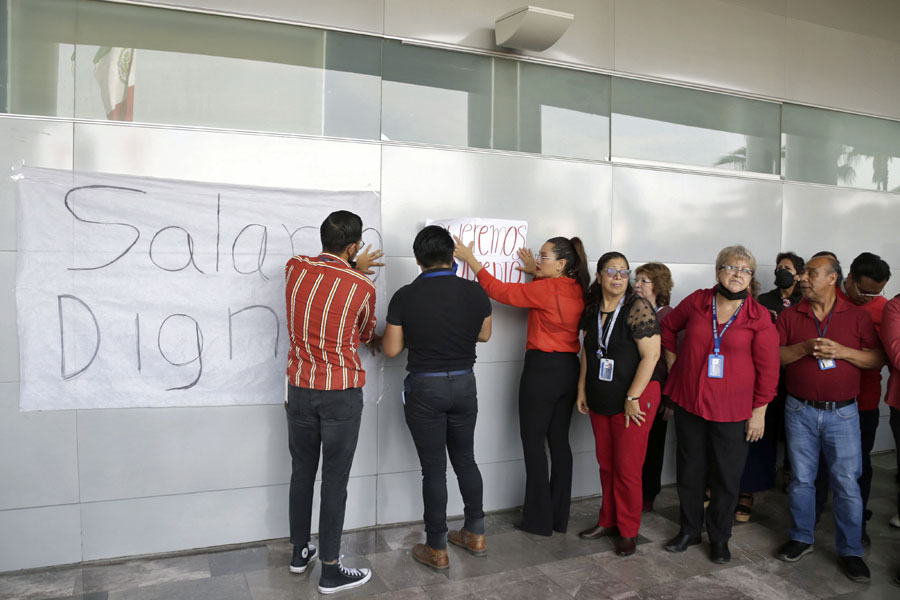 Con paro empleados del Poder Judicial piden aumento salarial