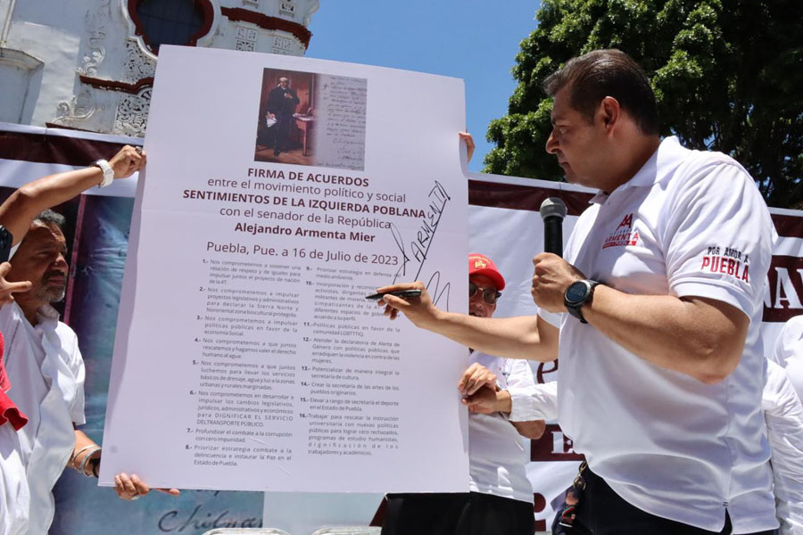 Firmó Armenta acuerdo “Sentimientos de la Izquierda Poblana”