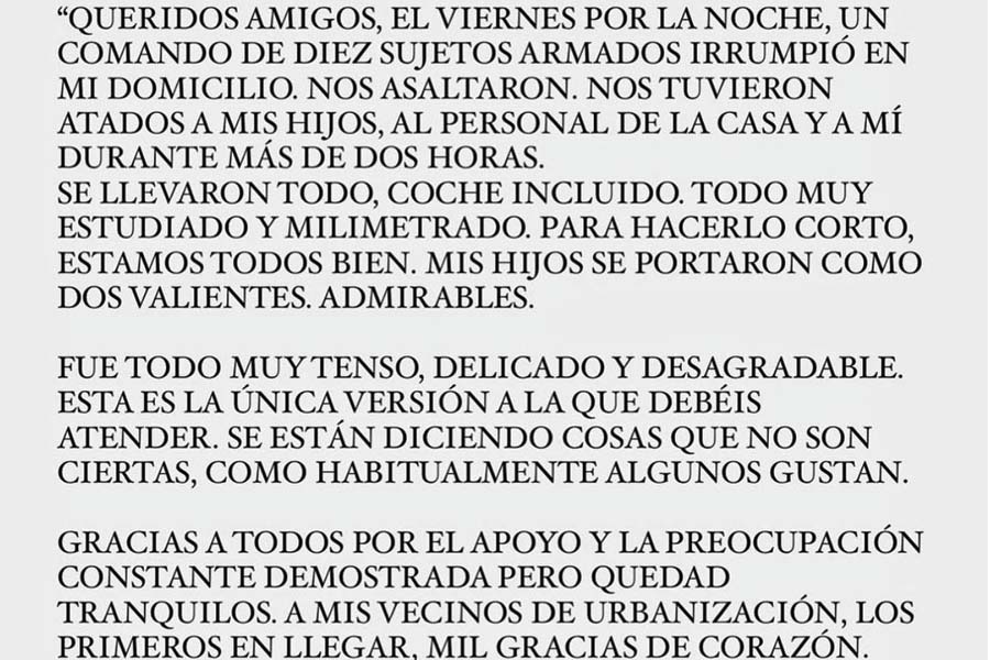 Asaltaron con violencia casa de Miguel Bosé en CDMX