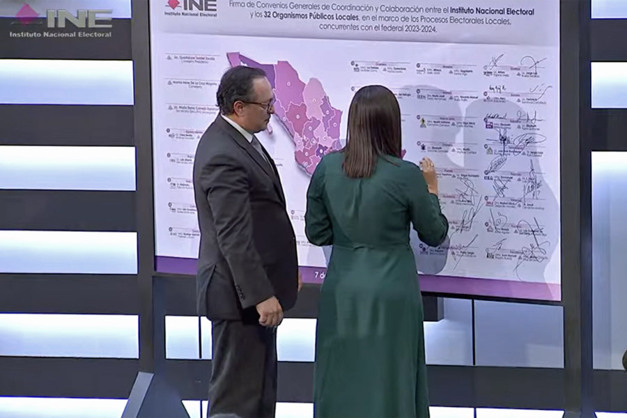 Firmaron acuerdo INE e IEE en arranque del Proceso Electoral