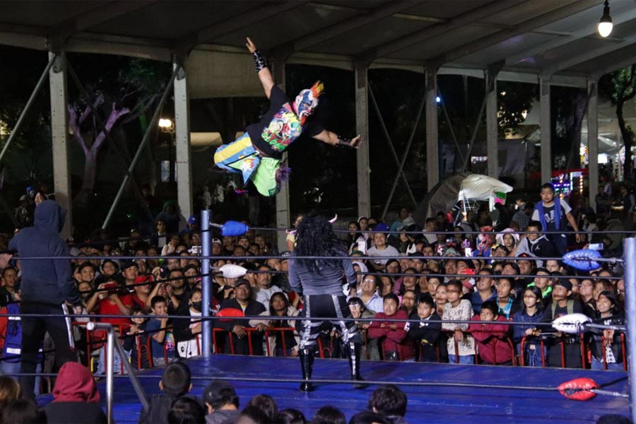 Se presentó función de lucha libre en la feria Cholula 2023