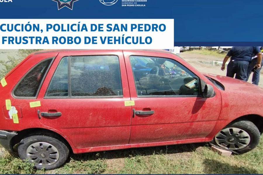 Frustró policía de San Pedro Cholula robo de vehículo