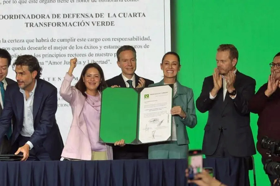 Entregó PVEM constancia como Coordinadora de la 4T a Sheinbaum