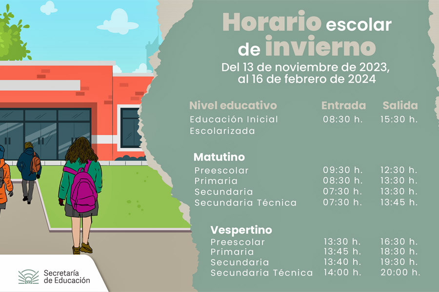 Inicia el 13 de noviembre el horario de invierno: SEP