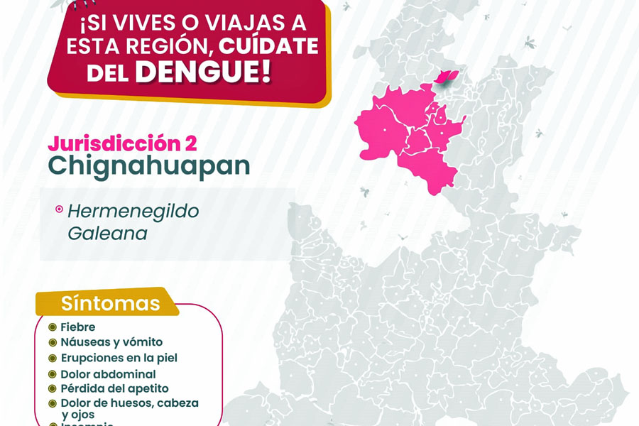 Suma Puebla 2 mil 942 casos de dengue: Salud