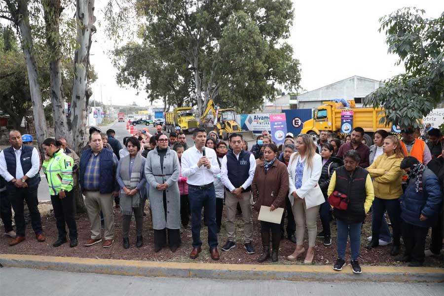 Renueva Eduardo Rivera red pluvial en San Felipe Hueyotlipan