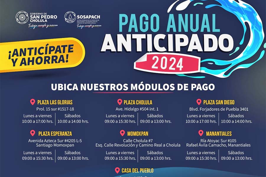 Anunció SOSAPACH descuentos por pago anual anticipado 2024