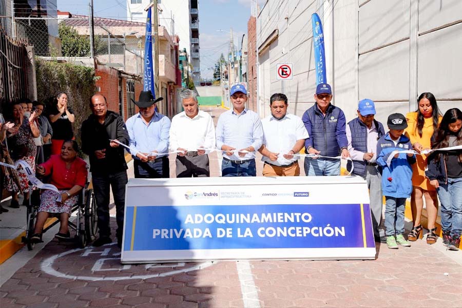 Entregó Mundo Tlatehui adoquinamiento en Concepción La Cruz