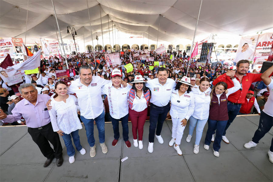 En Cholula, Armenta y Mario Delgado llaman a la unidad