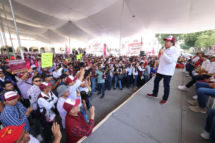 En Cholula, Armenta y Mario Delgado llaman a la unidad